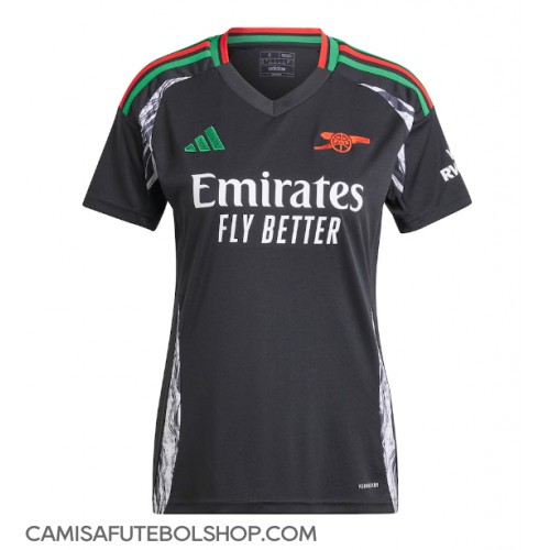 Camisa de time de futebol Arsenal Replicas 2º Equipamento Feminina 2024-25 Manga Curta